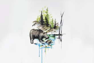 Paint Nite: Claire The Bear In Mountain Air